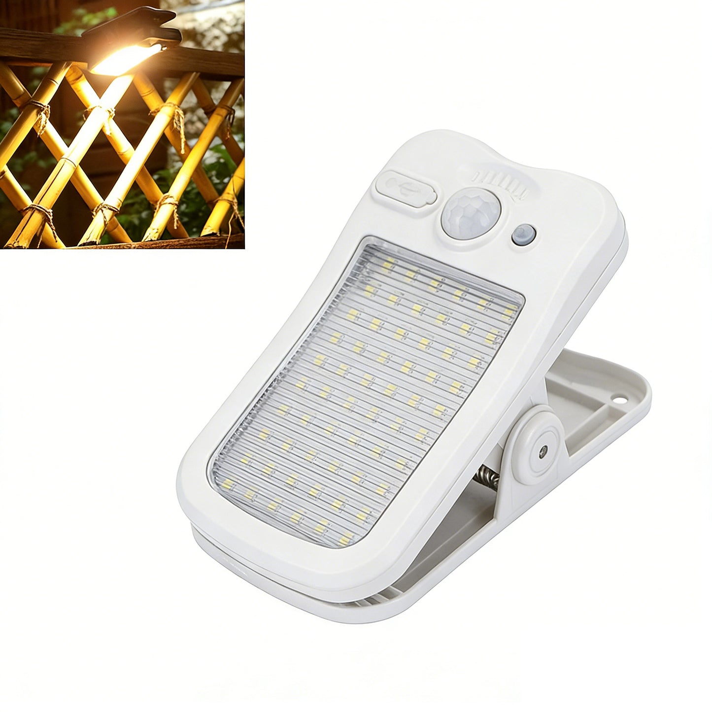 Clip-on Solar Light IP44 Waterproof 60-LED Motion Sensor Wall Lamp for Outdoor Garden