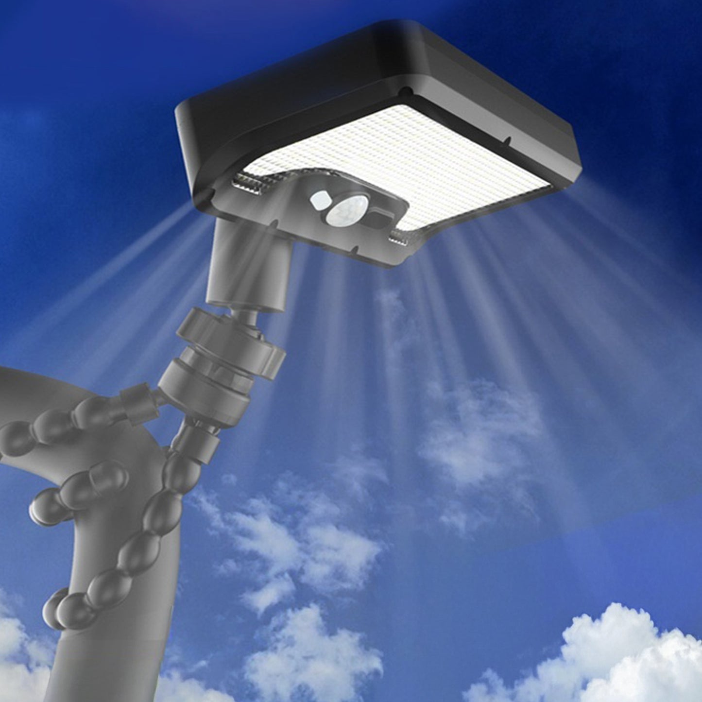 Waterproof 92-LED Solar Garden Light Outdoor Motion Sensor Path Wall Light with Flexible Octopus Mount