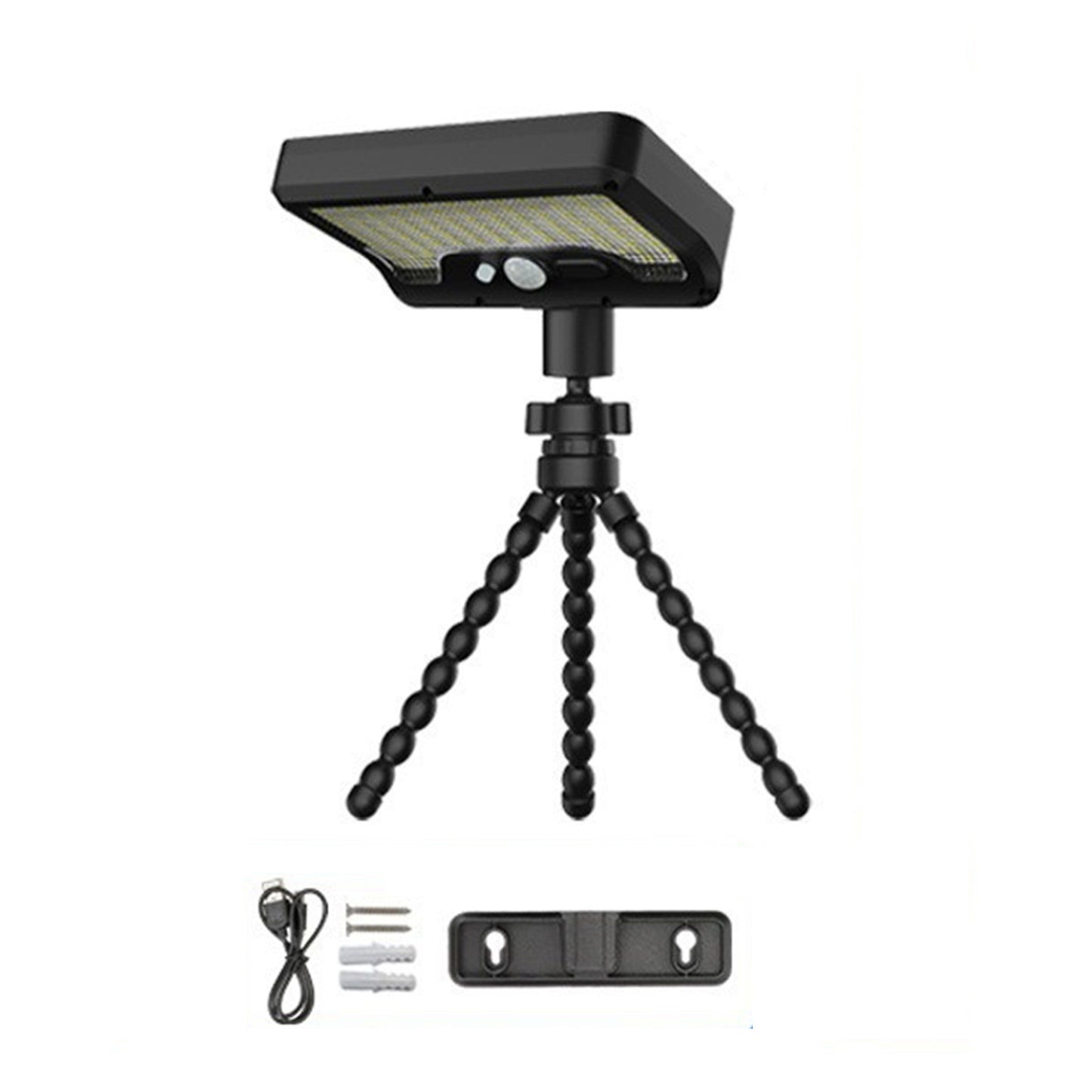 Waterproof 92-LED Solar Garden Light Outdoor Motion Sensor Path Wall Light with Flexible Octopus Mount