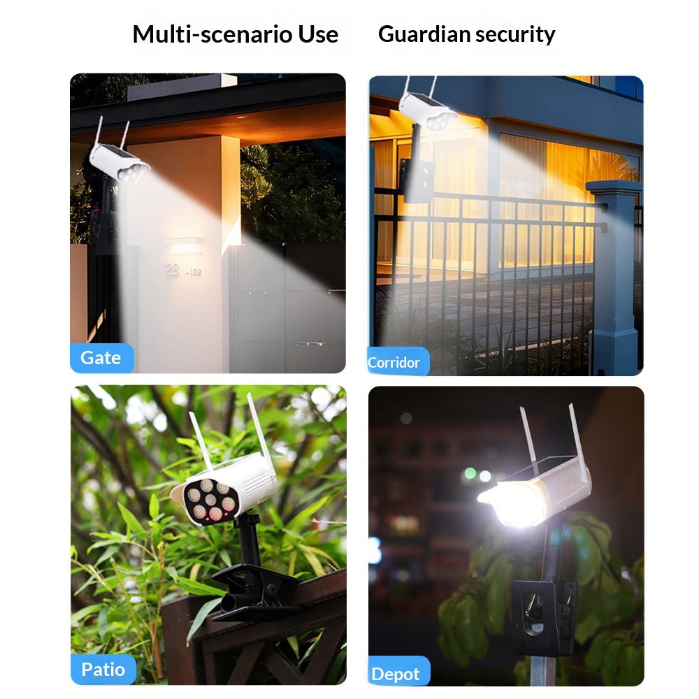 P43 Simulated Security Camera Clip-on Solar Light IP44 Waterproof Outdoor Garden LED Motion Sensor Lamp