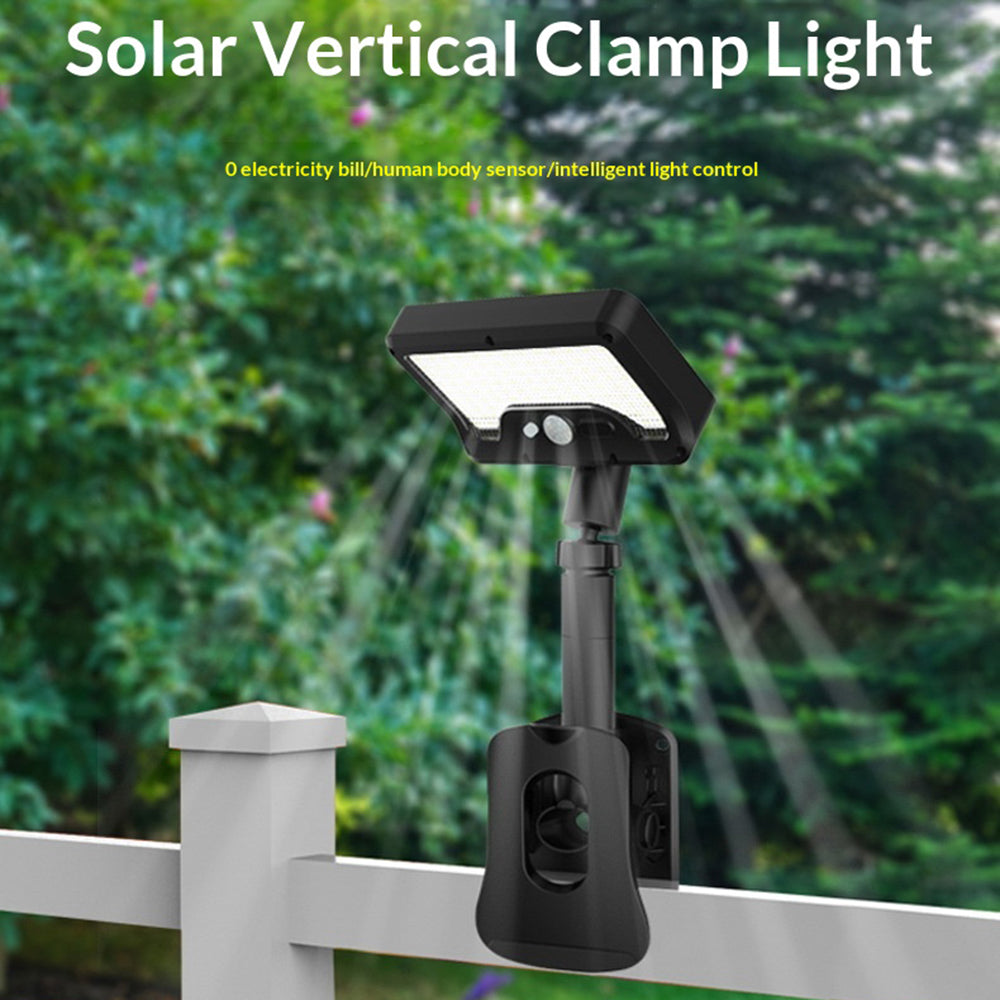 Solar Powered Garden Light IP65 Waterproof 92-LED PIR Motion Sensor Clip-on Outdoor Yard Lamp