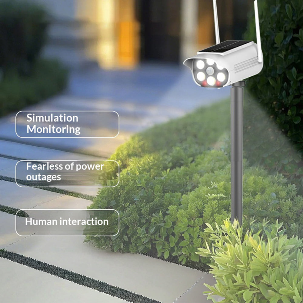 P45 Fake Security Camera Solar Powered Light Motion Sensor IP65 Waterproof Outdoor Garden LED Lamp