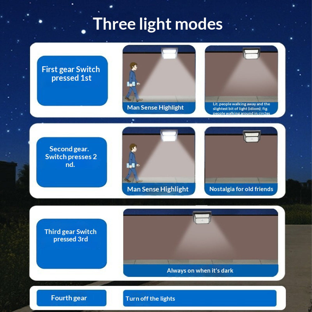 CCP087 190 LEDs Solar Powered Split Motion Sensor Light IP65 Waterproof Outdoor Garden Hanging Lamp