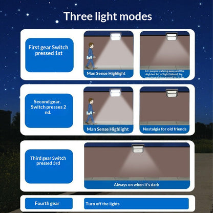 CCP087 190 LEDs Solar Powered Split Motion Sensor Light IP65 Waterproof Outdoor Garden Hanging Lamp