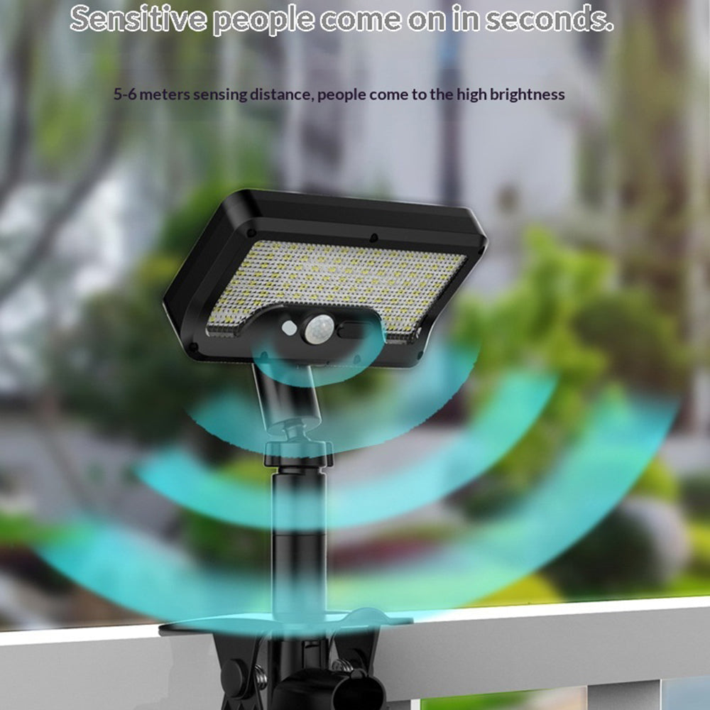 IP65 Waterproof Solar Outdoor Light PIR Motion Sensor LED Garden Light with Clamp for Yard