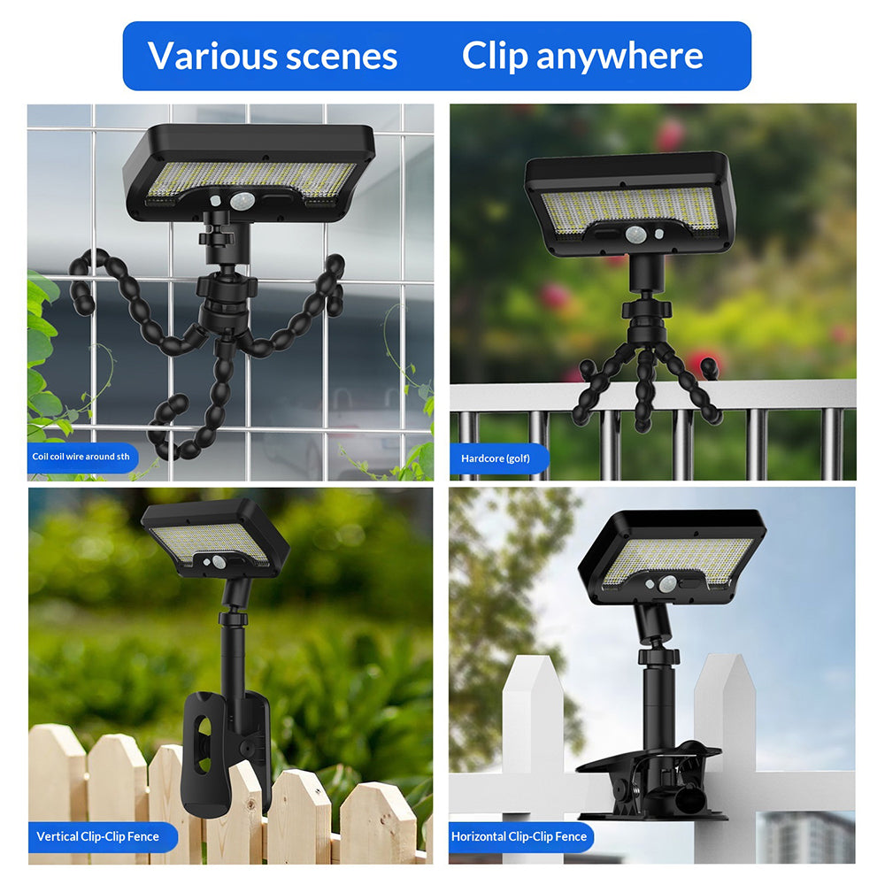 P21 Solar Motion Sensor Light IP65 Waterproof 92 LEDs Outdoor Garden Clamp Lamp with Octopus Mount