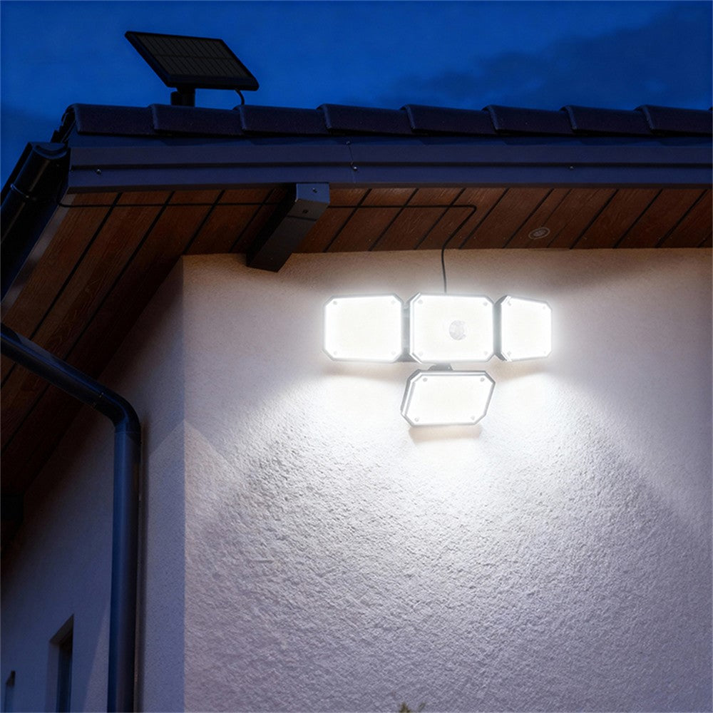 TG-TY18402 Solar Motion Sensor Light 4 Heads 336 LED 2000mAh Wall Lamp for Outdoor Garden Garage