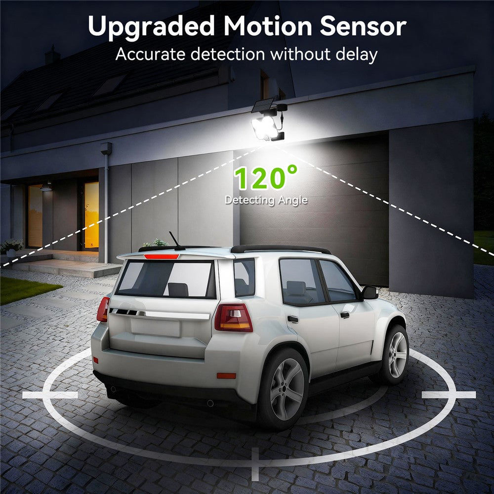 TG-TY17201 Solar Motion Sensor Wall Light 180 LED Remote Control 3 Modes Wall Lamp for Garden Patio