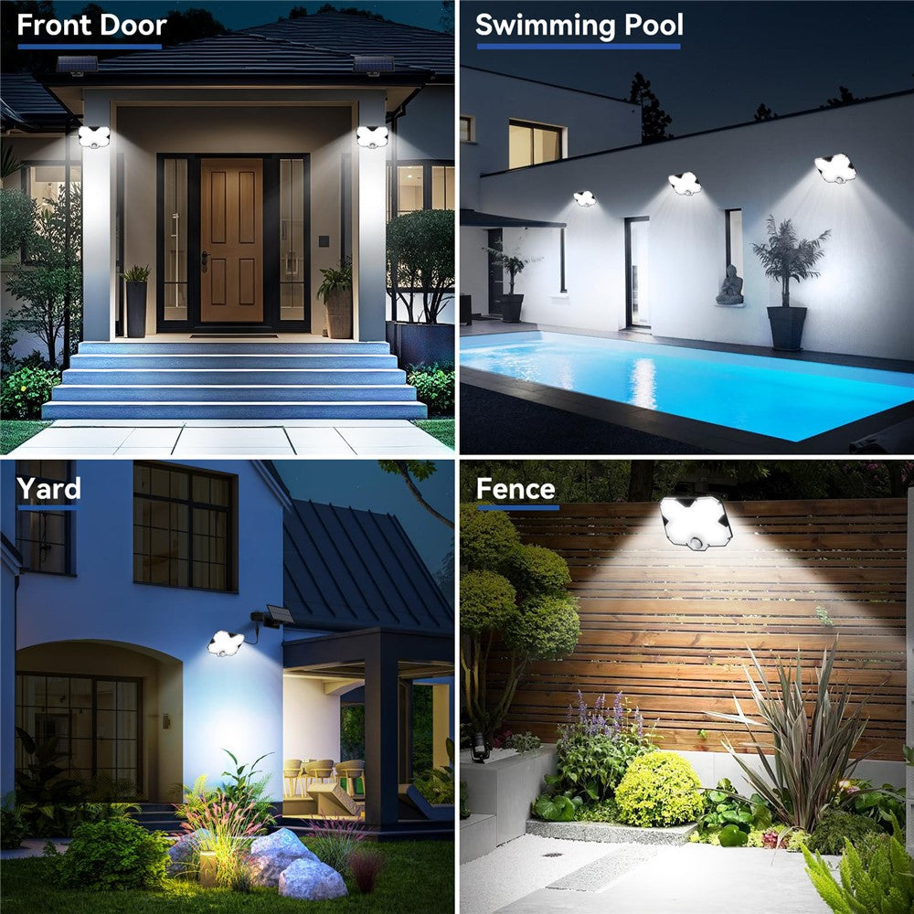 TG-TY17201 Solar Motion Sensor Wall Light 180 LED Remote Control 3 Modes Wall Lamp for Garden Patio