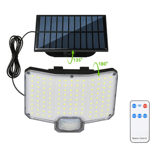 TG-TY19501 112-LED Solar Motion Sensor Wall Light 3 Modes Remote Control Waterproof Outdoor Security Light for Garden Patio