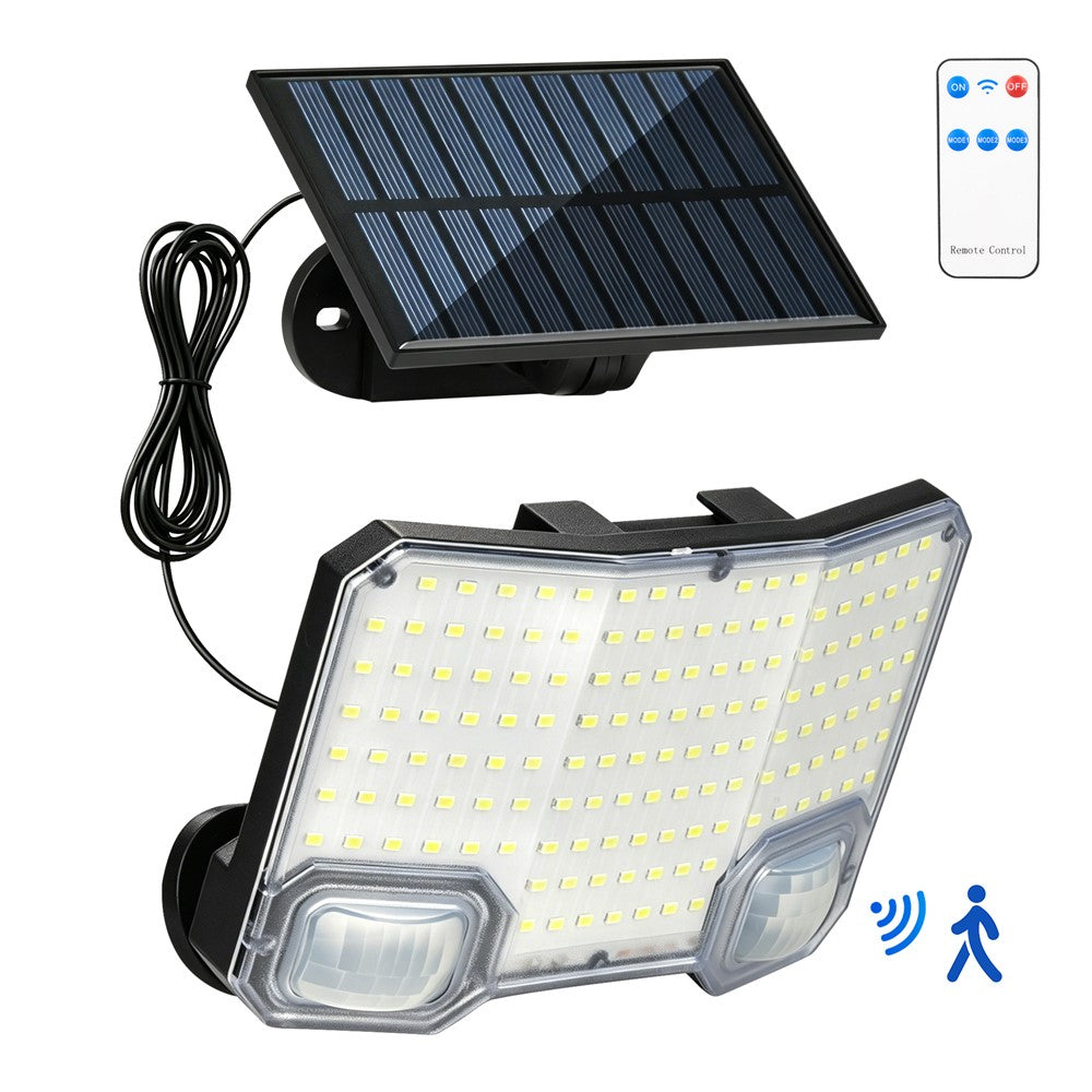 TG-TY19502 144-LED Solar Motion Sensor Wall Light 3 Modes Remote Control Waterproof Wall Lamp for Garden Patio