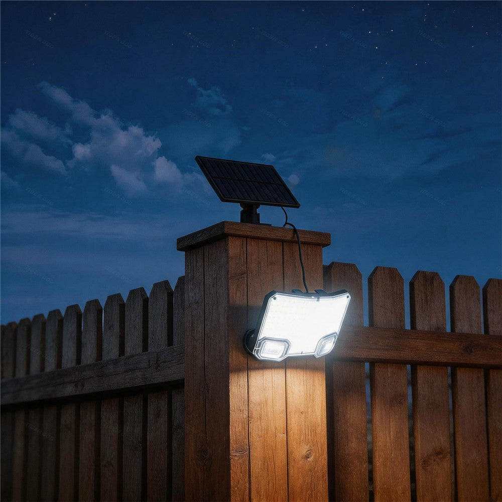 TG-TY19502 144-LED Solar Motion Sensor Wall Light 3 Modes Remote Control Waterproof Wall Lamp for Garden Patio