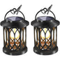 2Pcs Solar Flame Effect Lantern Design LED Flickering Light IP65 Waterproof Clip Hook Garden Light