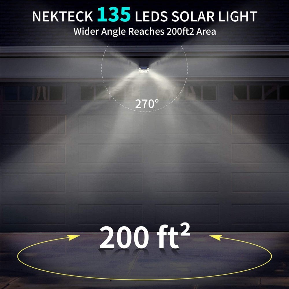 YY-61352 135 LED Solar Wall Light Seven-Sided PIR Motion Sensor IP65 Waterproof Outdoor Garden Yard Security Lamp