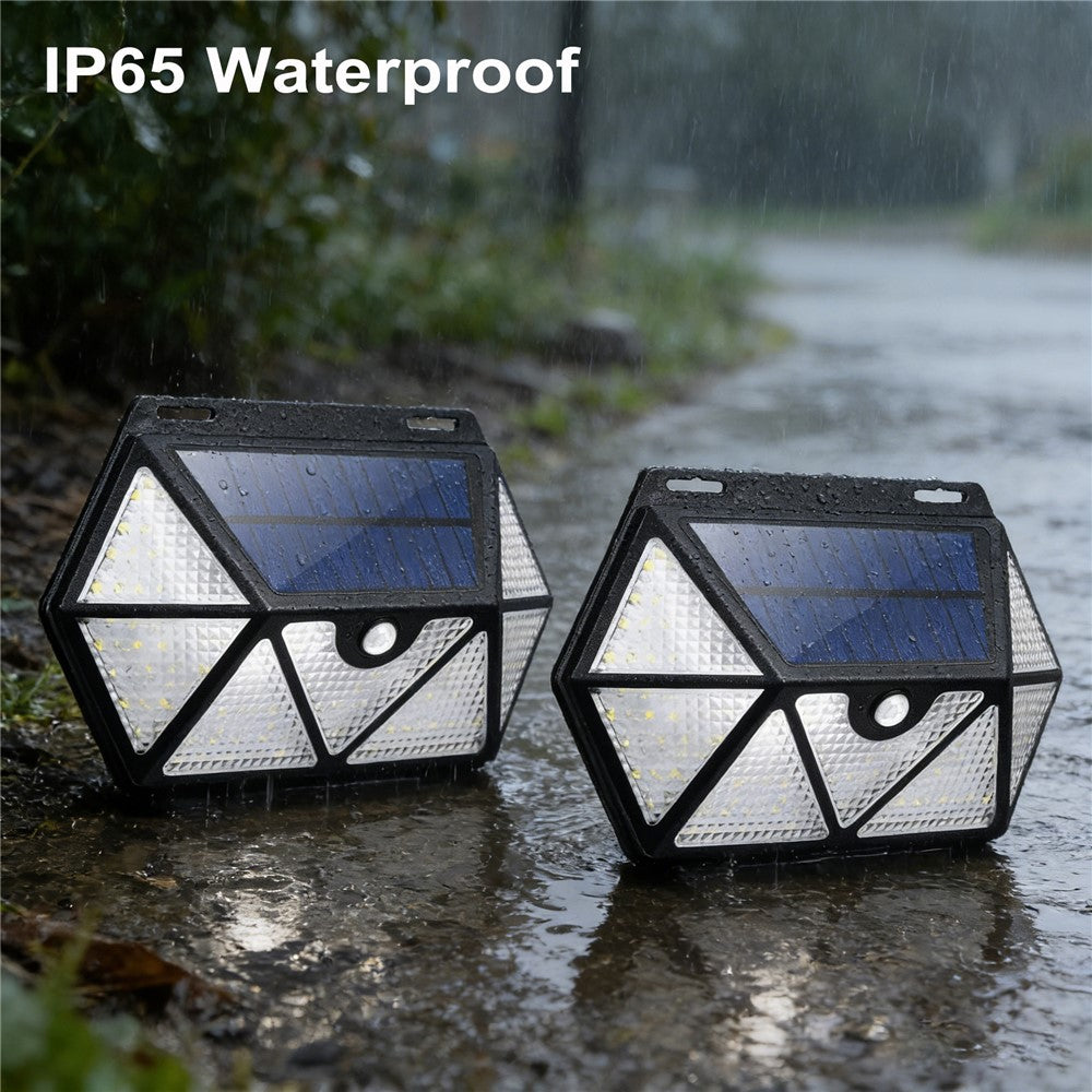 YY-61352 135 LED Solar Wall Light Seven-Sided PIR Motion Sensor IP65 Waterproof Outdoor Garden Yard Security Lamp