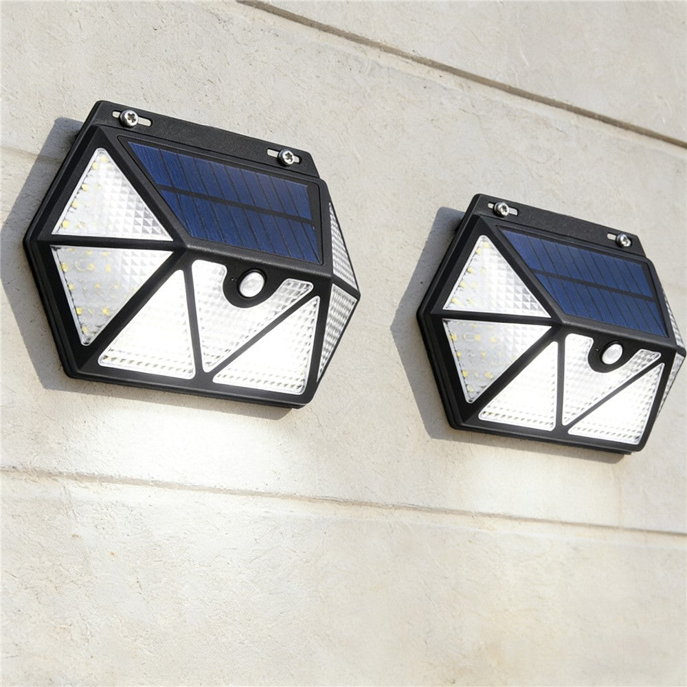 YY-61352 135 LED Solar Wall Light Seven-Sided PIR Motion Sensor IP65 Waterproof Outdoor Garden Yard Security Lamp