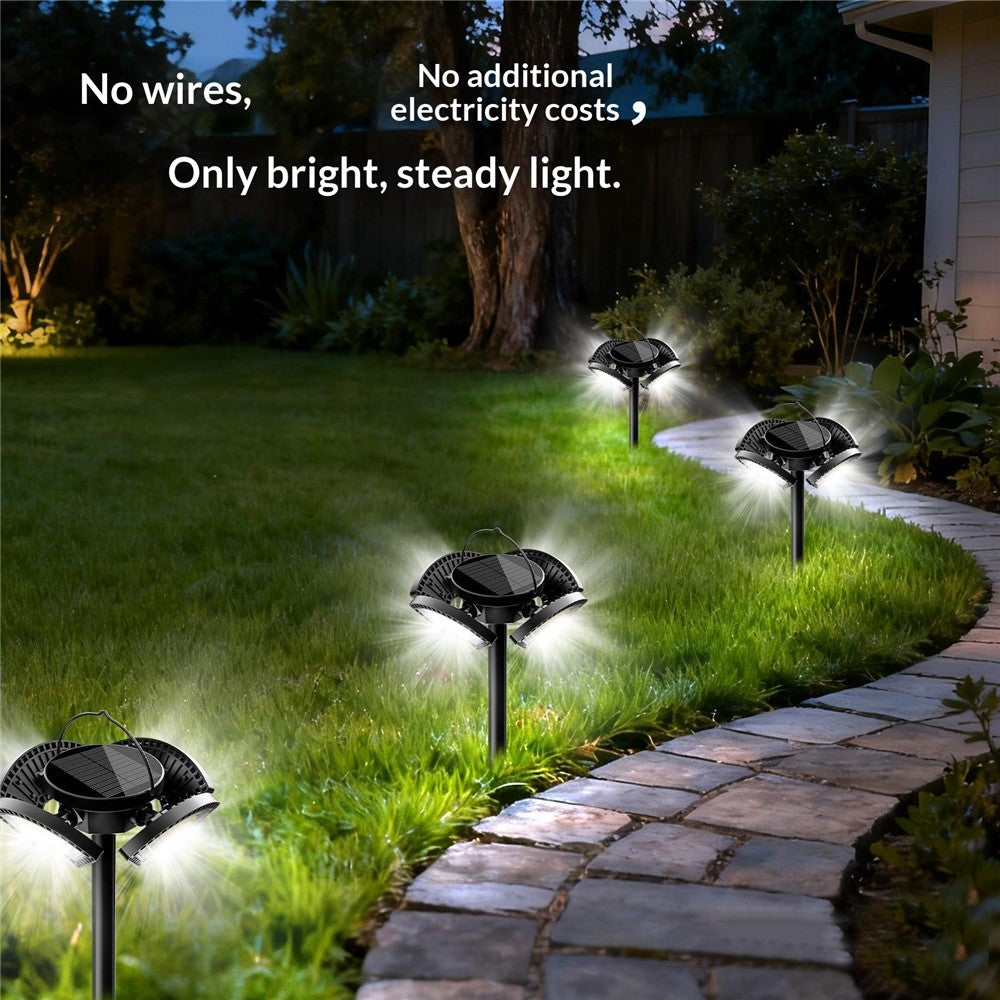 YY-53041 Outdoor 304 LED Solar Round-Shaped Driveway Lights Adjustable Angle Garden Pathway Illumination Parking Spotlights
