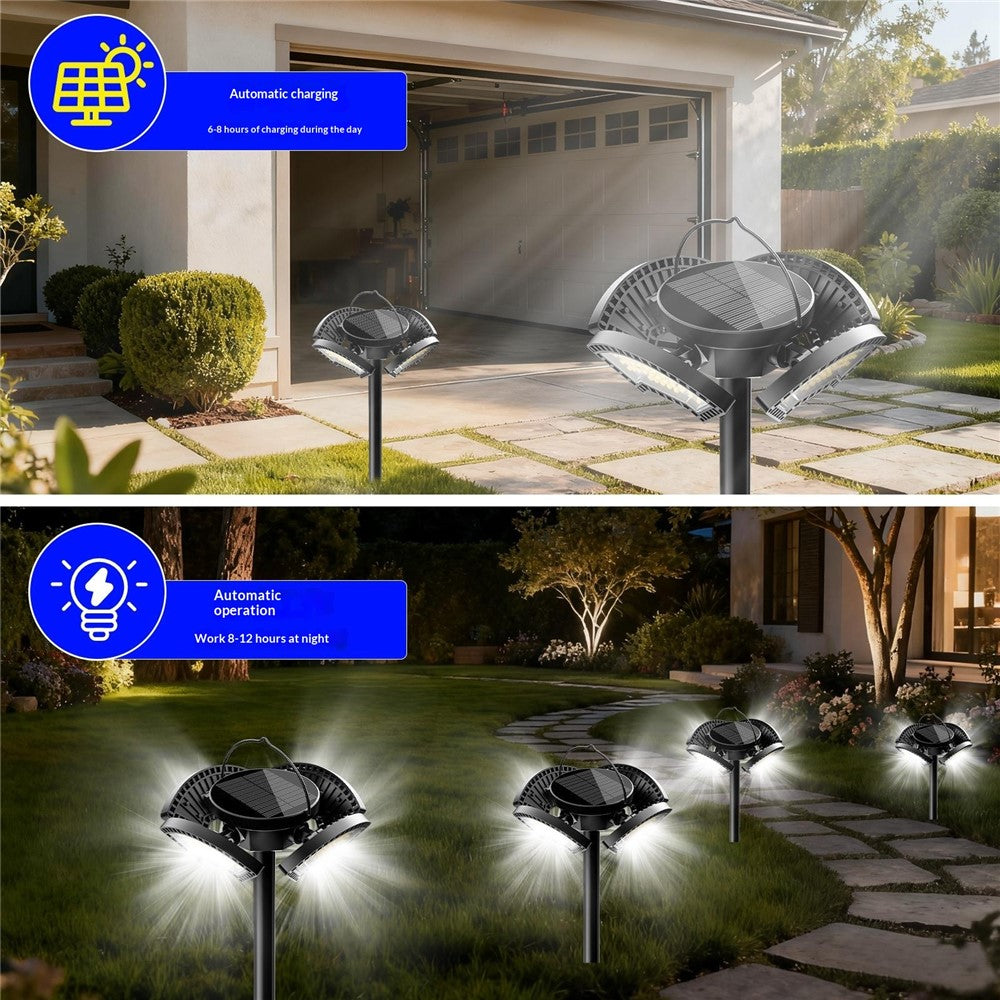 YY-53041 Outdoor 304 LED Solar Round-Shaped Driveway Lights Adjustable Angle Garden Pathway Illumination Parking Spotlights
