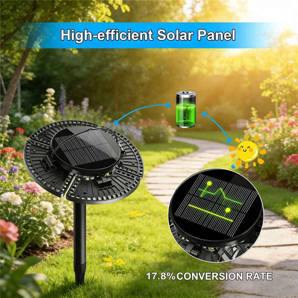 YY-53041 Outdoor 304 LED Solar Round-Shaped Driveway Lights Adjustable Angle Garden Pathway Illumination Parking Spotlights