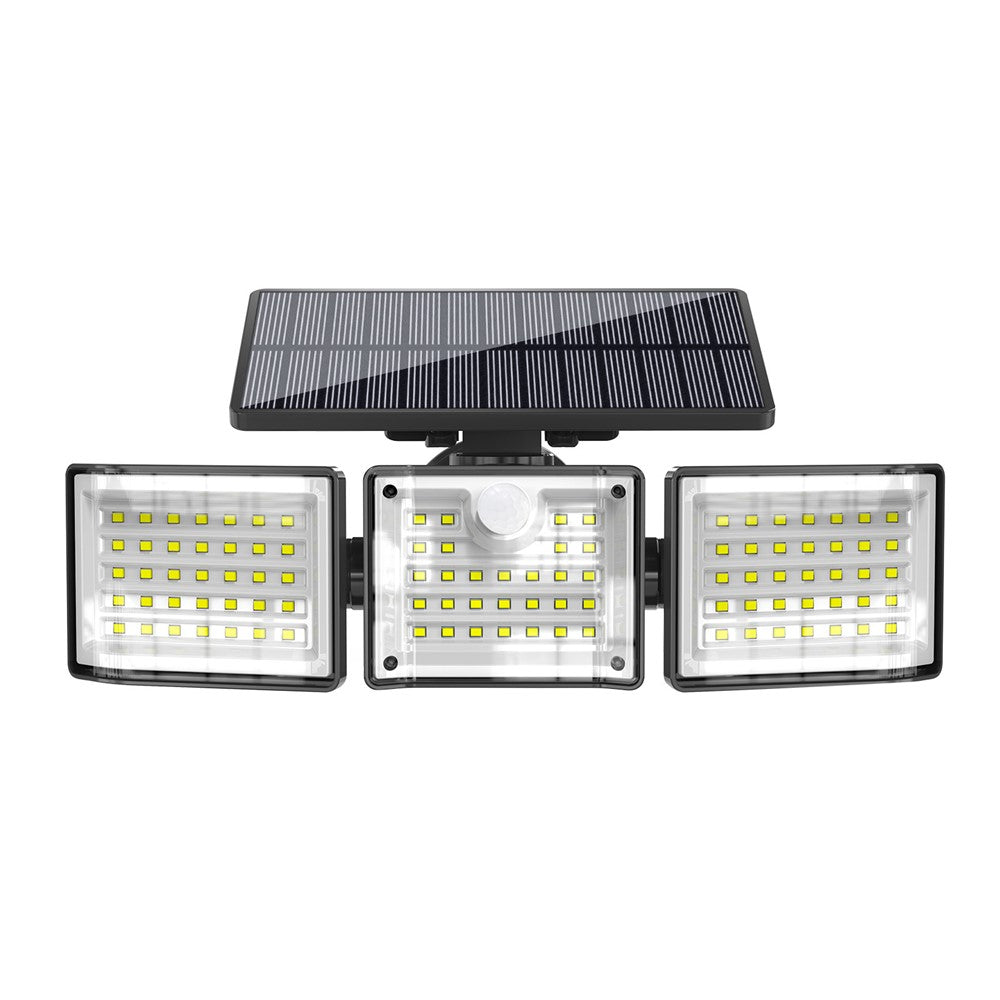YY-20993 Solar Powered 3-Head 99 LED Security Light PIR Motion Sensor IP65 Waterproof Wall Lamp for Yard Garden Garage