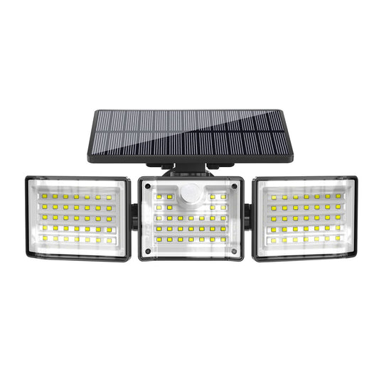 YY-20993 Solar Powered 3-Head 99 LED Security Light PIR Motion Sensor IP65 Waterproof Wall Lamp for Yard Garden Garage