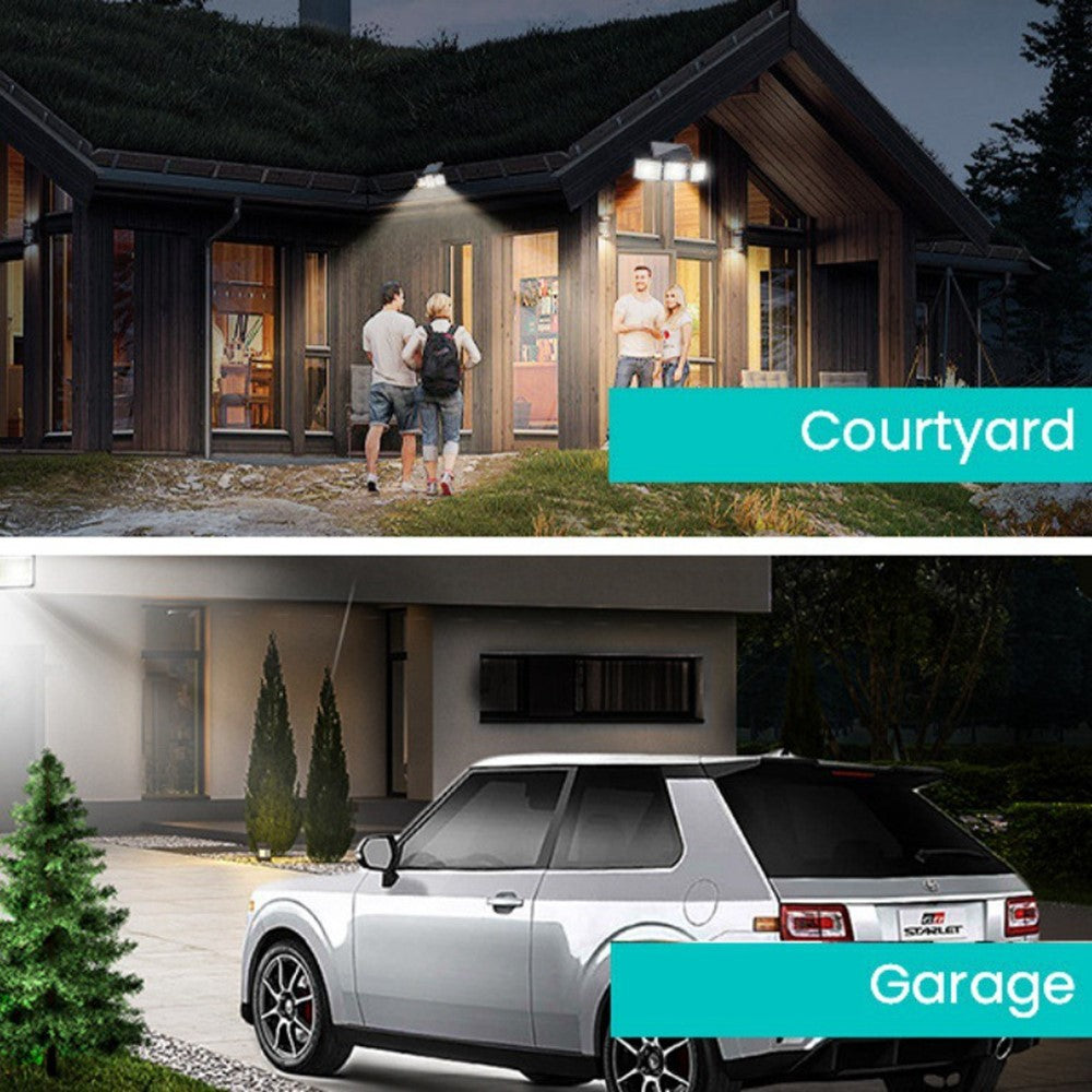 YY-20993 Solar Powered 3-Head 99 LED Security Light PIR Motion Sensor IP65 Waterproof Wall Lamp for Yard Garden Garage