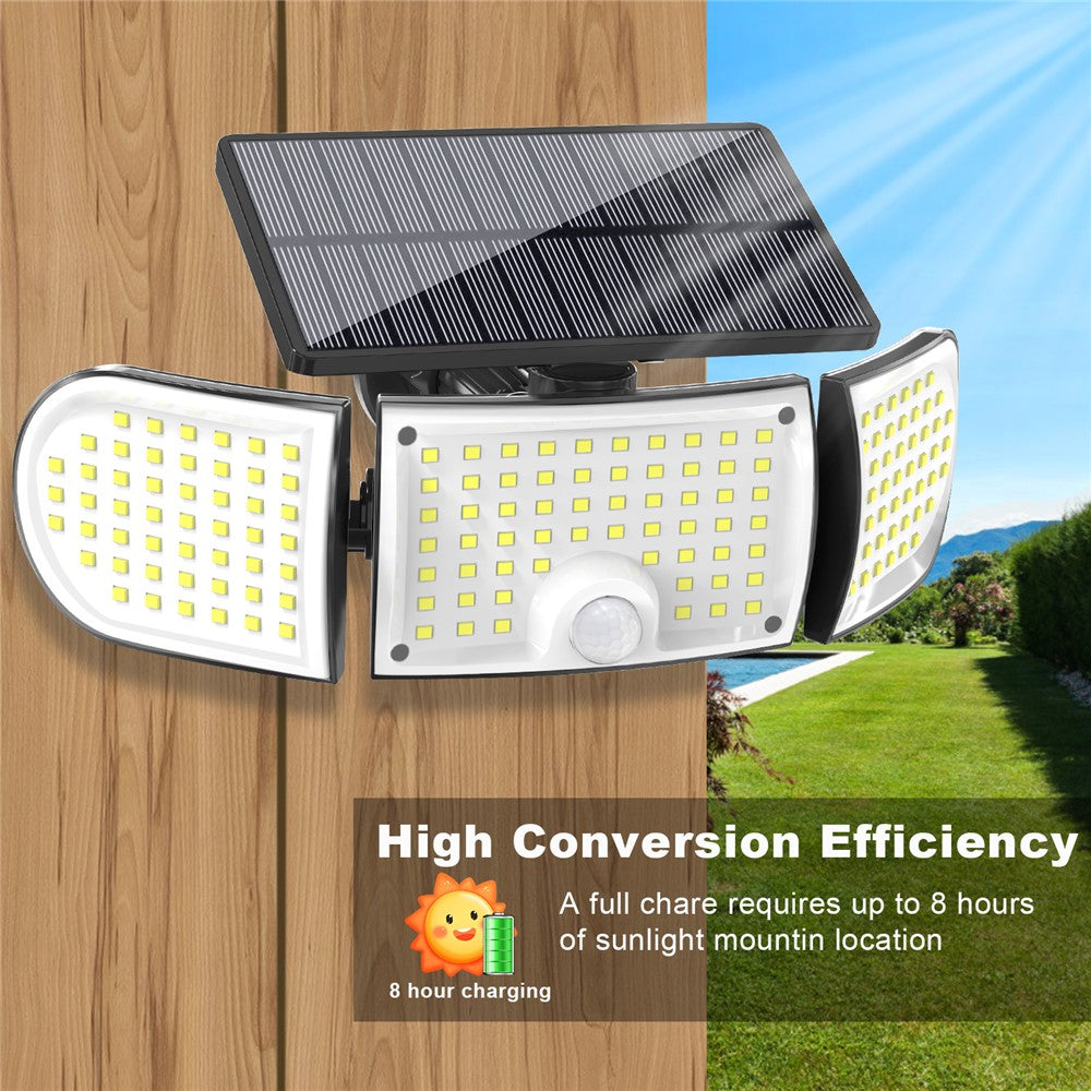 YY-20993 160-LED Solar Powered Wall Light PIR Motion Sensor 600 Lumens IP65 Waterproof Outdoor Security Lamp for Yard Garage