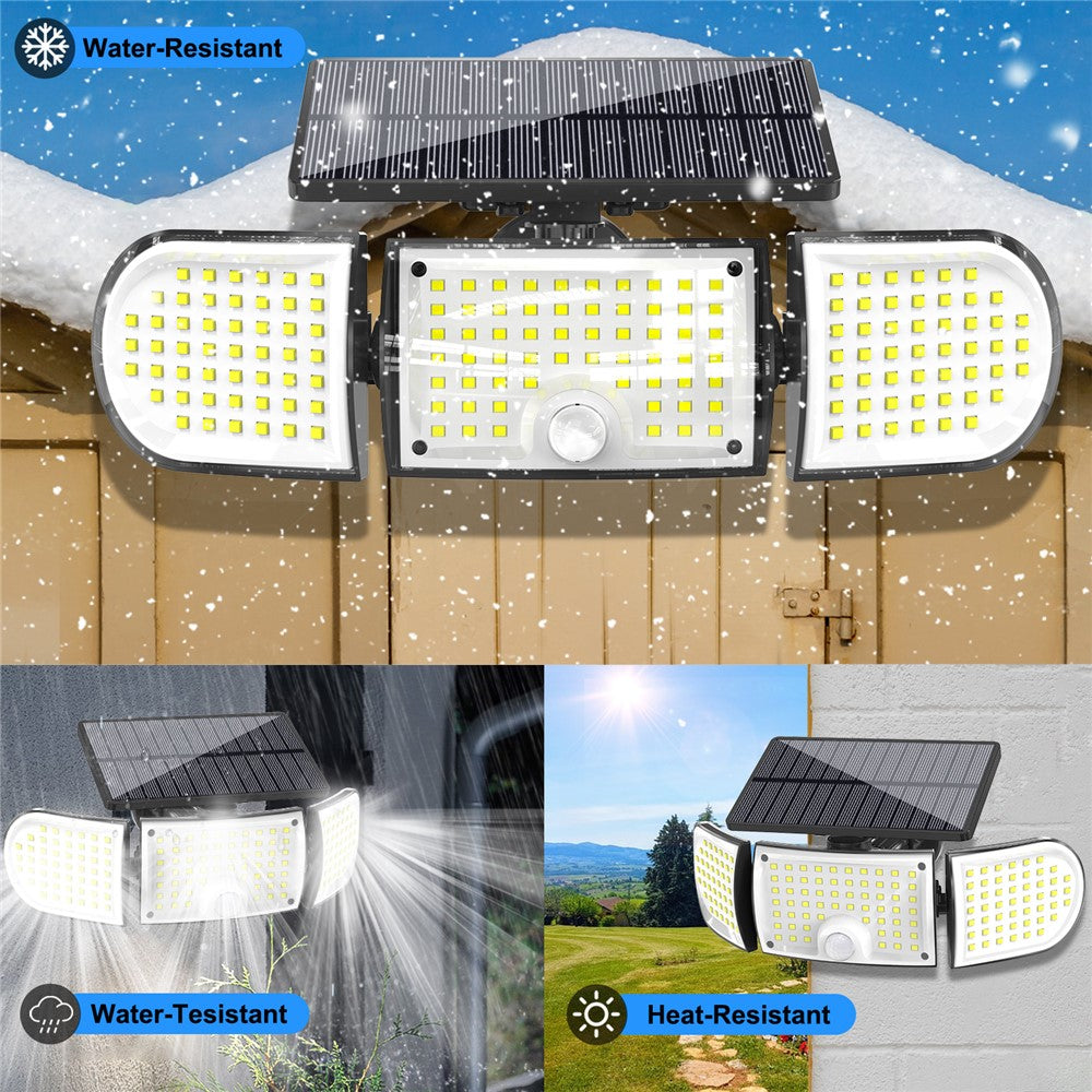 YY-20993 160-LED Solar Powered Wall Light PIR Motion Sensor 600 Lumens IP65 Waterproof Outdoor Security Lamp for Yard Garage