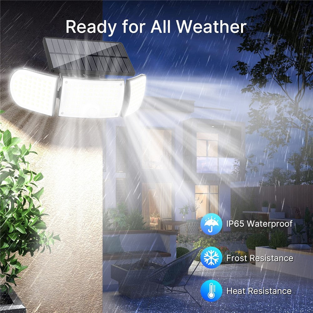 YY-20993 160-LED Solar Powered Wall Light PIR Motion Sensor 600 Lumens IP65 Waterproof Outdoor Security Lamp for Yard Garage