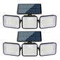 YY-21803 2Pcs Solar Powered Security Light 180-LED 3-Head Rotating IP65 Waterproof Motion Sensor Wall Lamp for Garden Yard Wall Mount