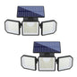 2Pcs 3-Head LED Solar Wall Light Motion Sensor 167-LED IP65 Waterproof Adjustable Security Light for Outdoor Garden