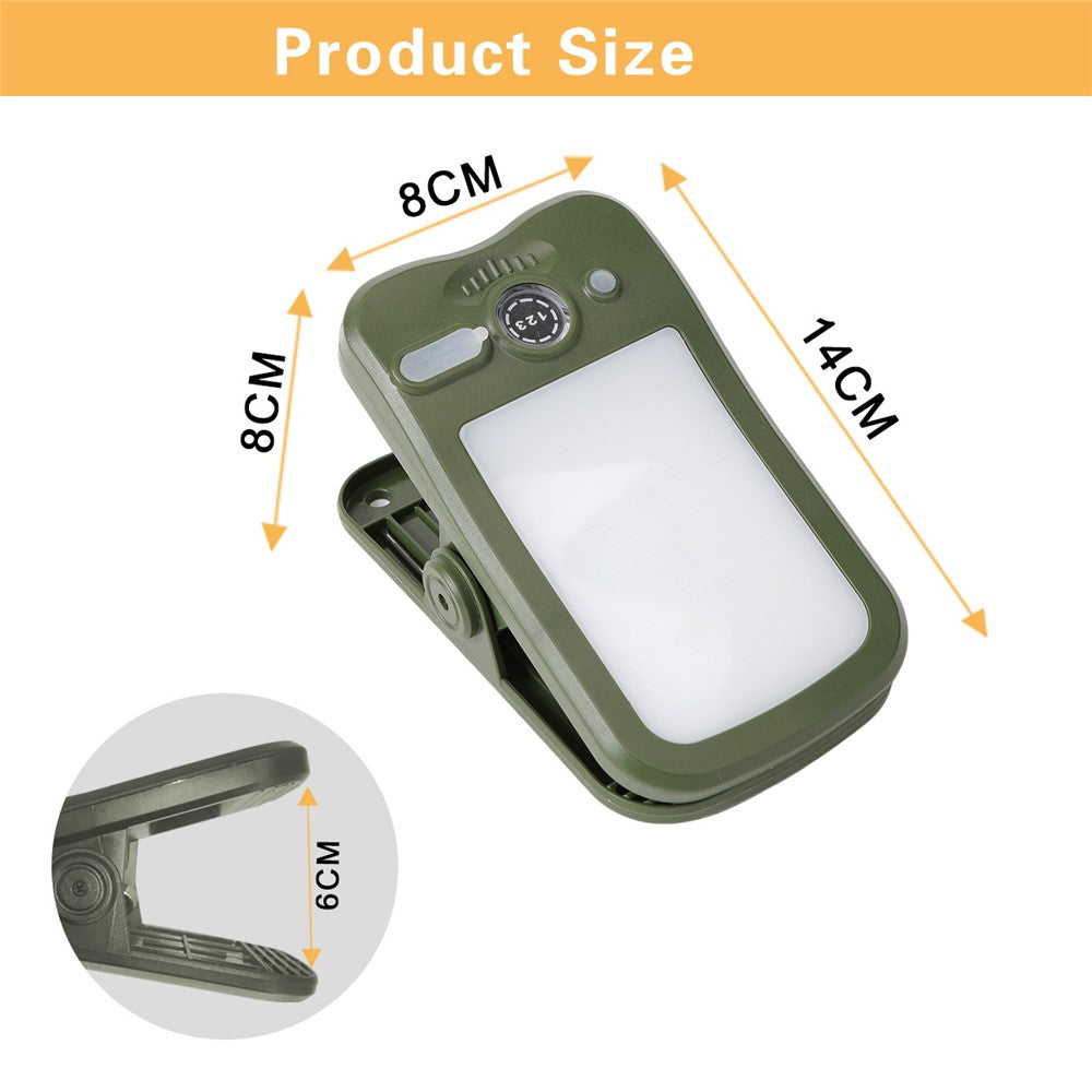 Solar Camping Clip-On Light 60-LED 3 Dimmable Modes Waterproof Rechargeable Lantern Night Light Outdoor Lighting