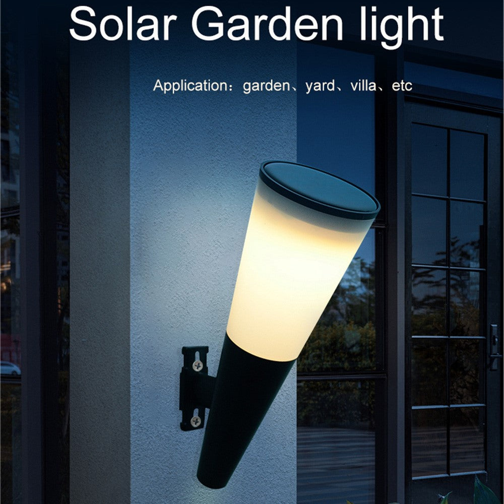 N230 2Pcs Torch Shape Outdoor Solar Light Waterproof Garden Yard Wall Mount LED Street Lamp