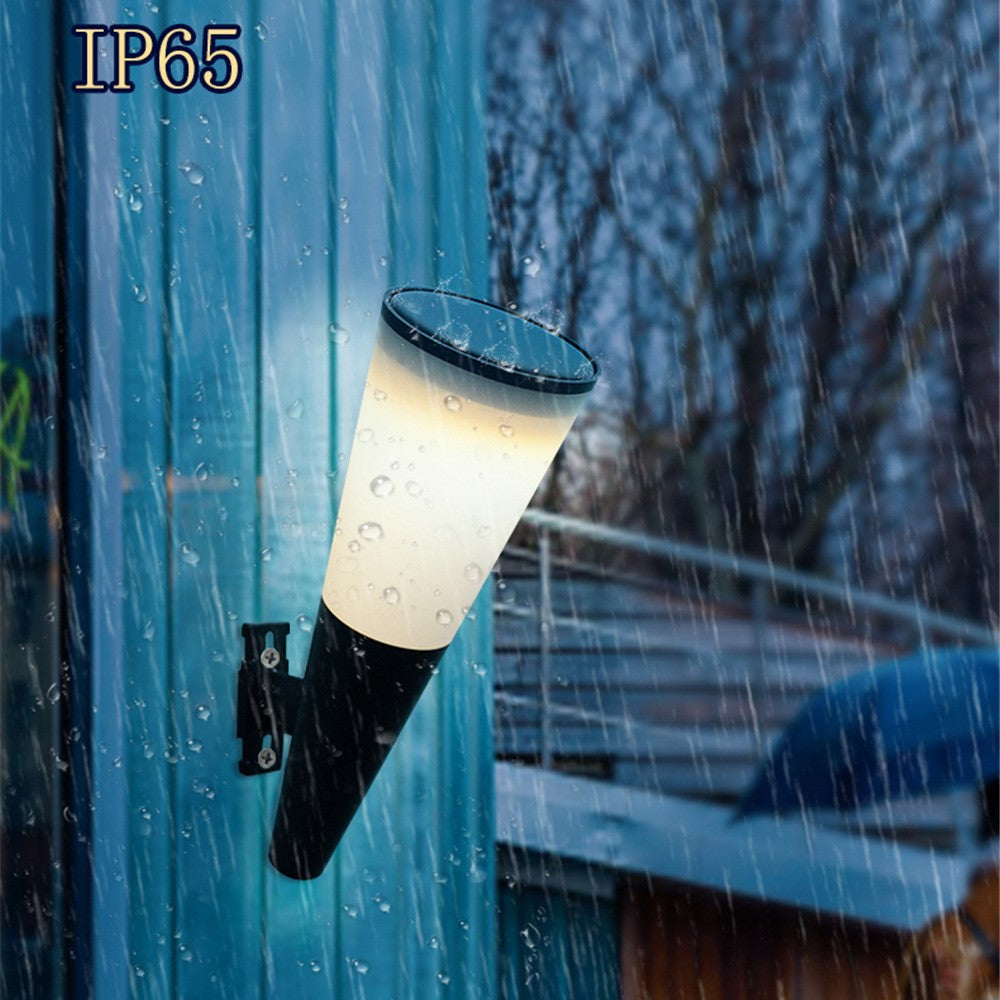 N230 2Pcs Torch Shape Outdoor Solar Light Waterproof Garden Yard Wall Mount LED Street Lamp