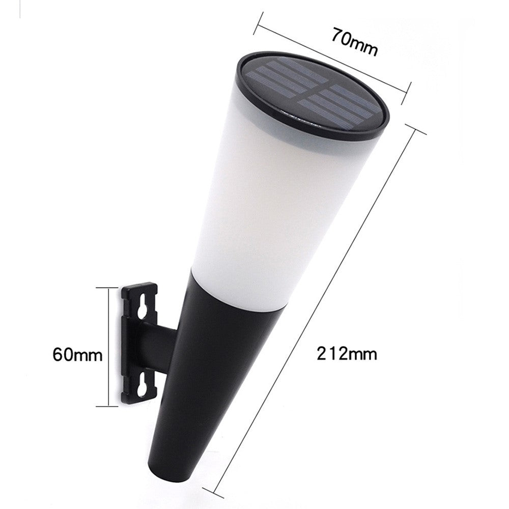 N230 2Pcs Torch Shape Outdoor Solar Light Waterproof Garden Yard Wall Mount LED Street Lamp
