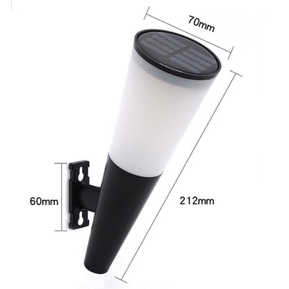 N230 2Pcs Torch Shape Outdoor Solar Light Waterproof Garden Yard Wall Mount LED Street Lamp