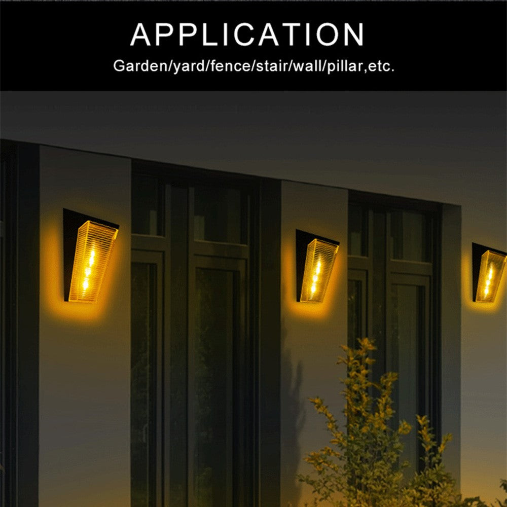 N772 2Pcs Solar Light Outdoor Waterproof Wall Lamp for Garden Street Landscape Balcony Decor