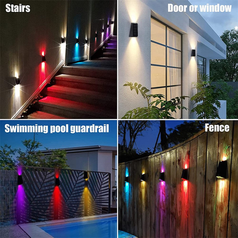 N772 2Pcs Solar Light Outdoor Waterproof Wall Lamp for Garden Street Landscape Balcony Decor