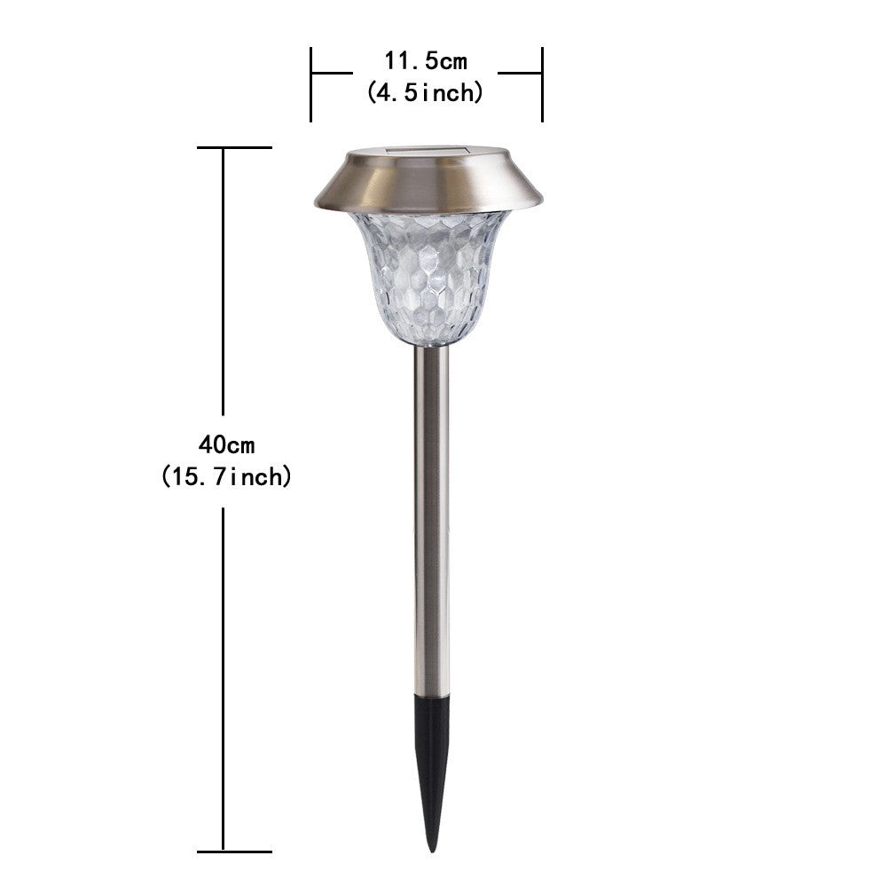 CIS-57453A 4Pcs / Set Stainless Steel Solar Stake Light IP65 Waterproof Garden Lamp for Lawn Patio Yard