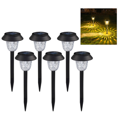 CIS-57454 6Pcs / Set IP65 Waterproof Garden Stake Light Solar Powered LED Lamp for Patio Yard Lawn
