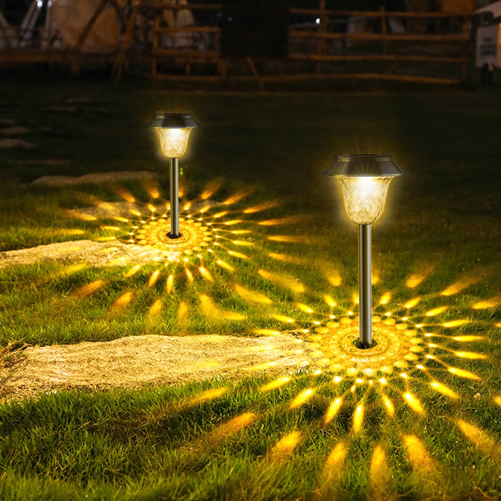 CIS-57454 6Pcs / Set IP65 Waterproof Garden Stake Light Solar Powered LED Lamp for Patio Yard Lawn