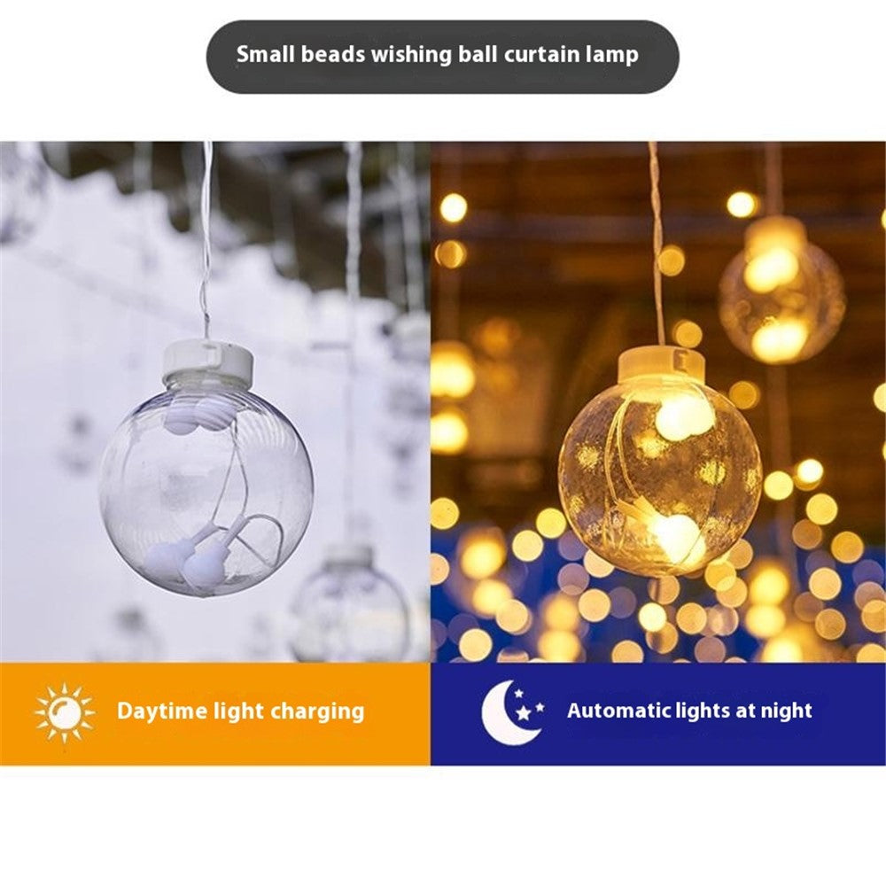3.5m 12 Balls 8 Modes Wish Ball Curtain Light Courtyard Atmosphere Lamp, EU Plug