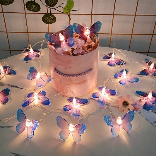 2m 10-LED Butterfly String Light Romantic Festival Wedding Decorative Lamp, Constant Light