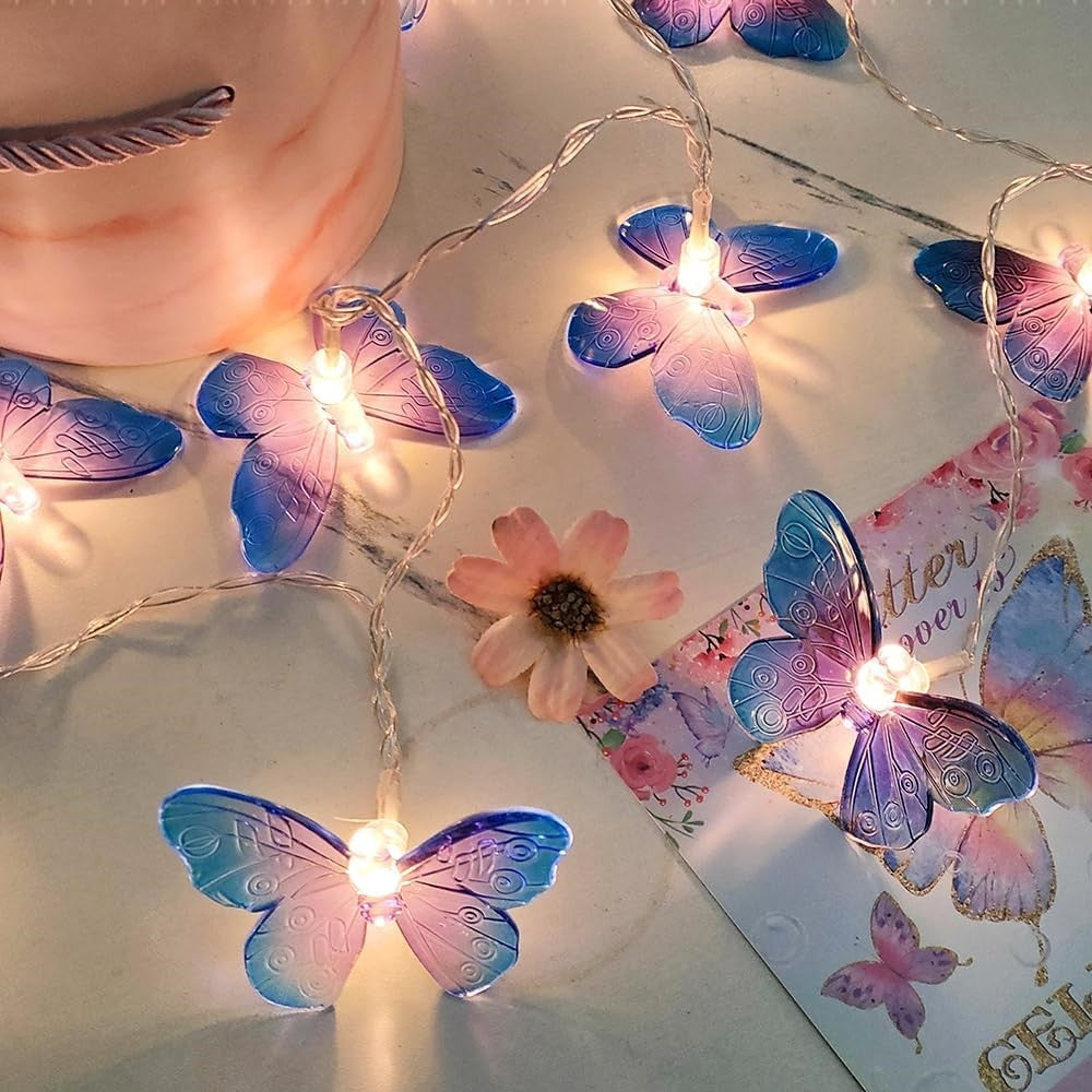 2m 10-LED Butterfly String Light Romantic Festival Wedding Decorative Lamp, Constant Light