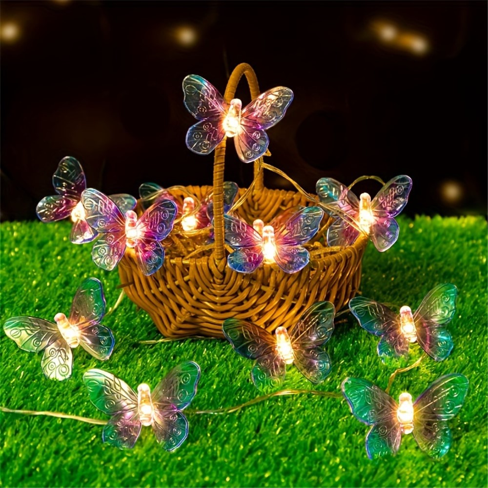 2m 10-LED Butterfly String Light Romantic Festival Wedding Decorative Lamp, Constant Light