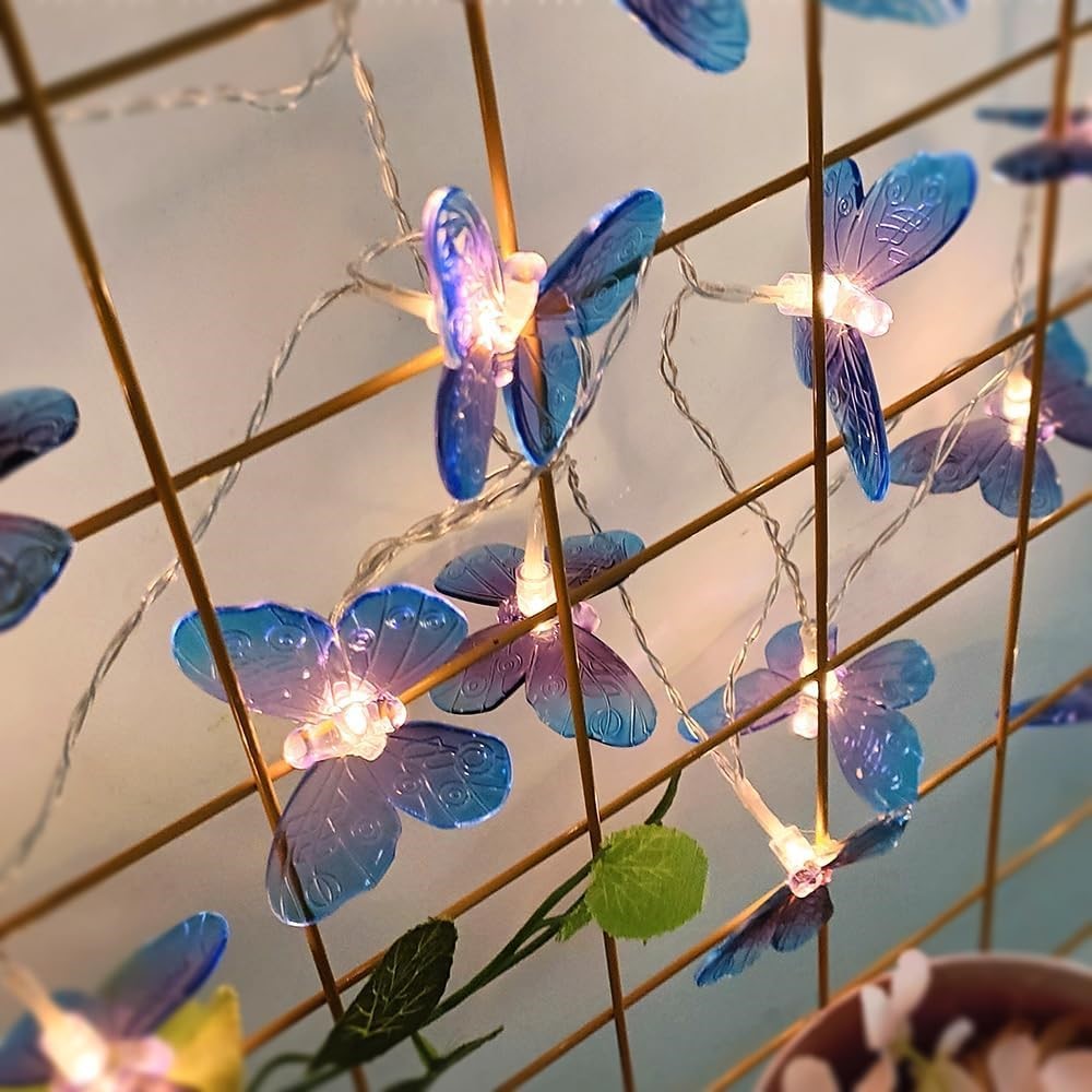 2m 10-LED Butterfly String Light Romantic Festival Wedding Decorative Lamp, Constant Light