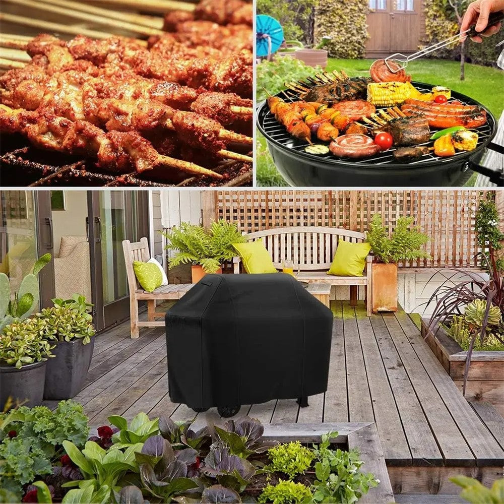 420D Oxford Fabric Waterproof BBQ Grill Cover UV Protection Outdoor Grill Cover with Windproof Drawstring, 127.5x105x53.3cm