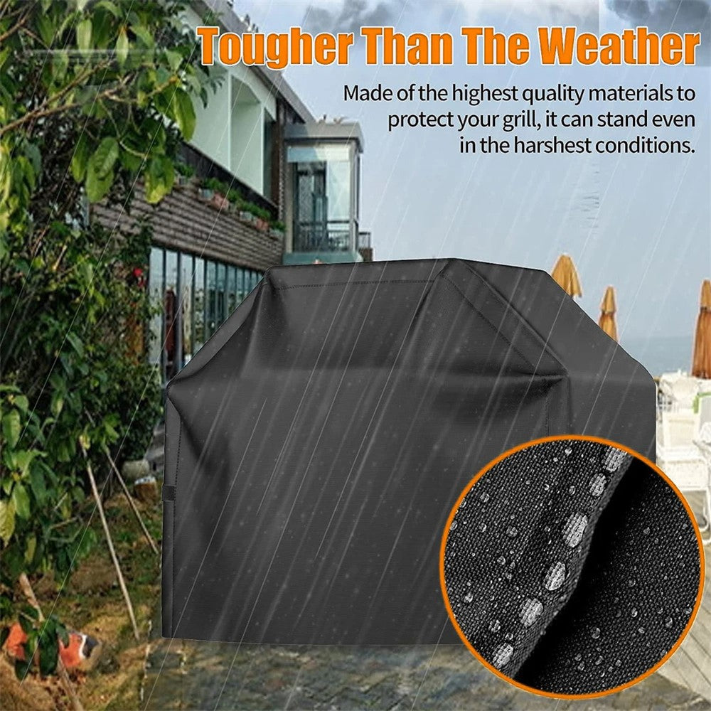 420D Oxford Fabric Waterproof BBQ Grill Cover UV Protection Outdoor Grill Cover with Windproof Drawstring, 127.5x105x53.3cm