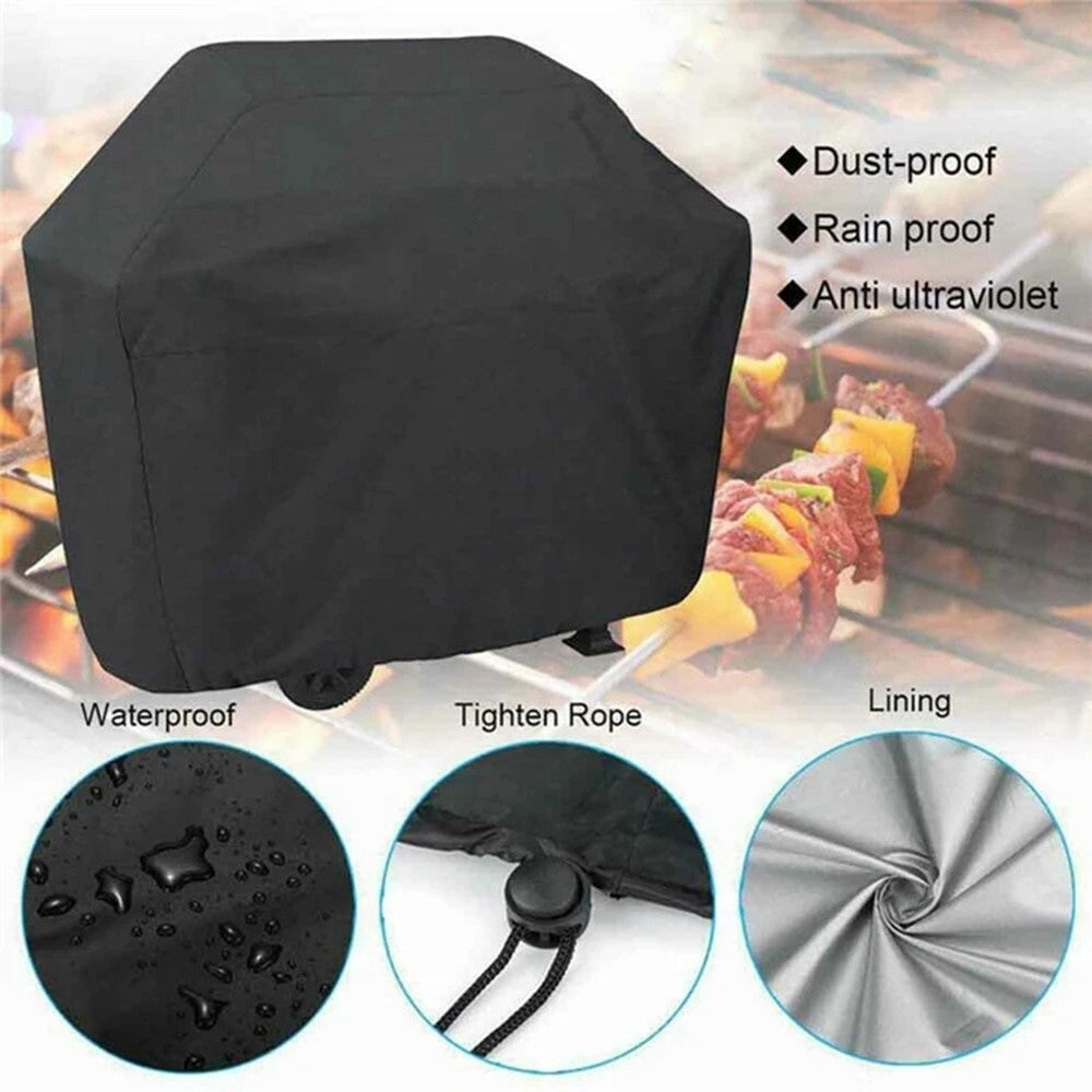 420D Oxford Fabric Waterproof BBQ Grill Cover UV Protection Outdoor Grill Cover with Windproof Drawstring, 127.5x105x53.3cm