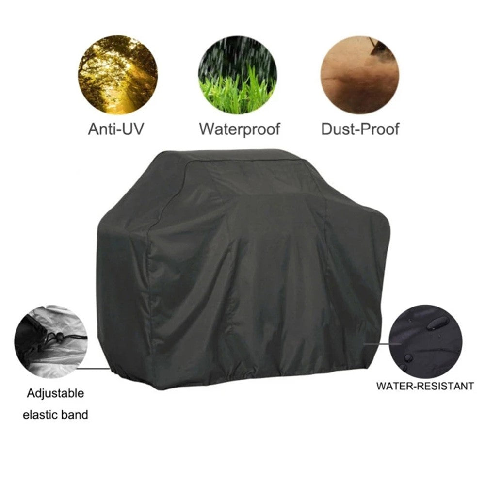 420D Oxford Fabric Waterproof BBQ Grill Cover UV Protection Outdoor Grill Cover with Windproof Drawstring, 127.5x105x53.3cm